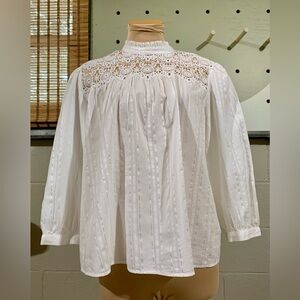 GAP White Lace Detail Blouse